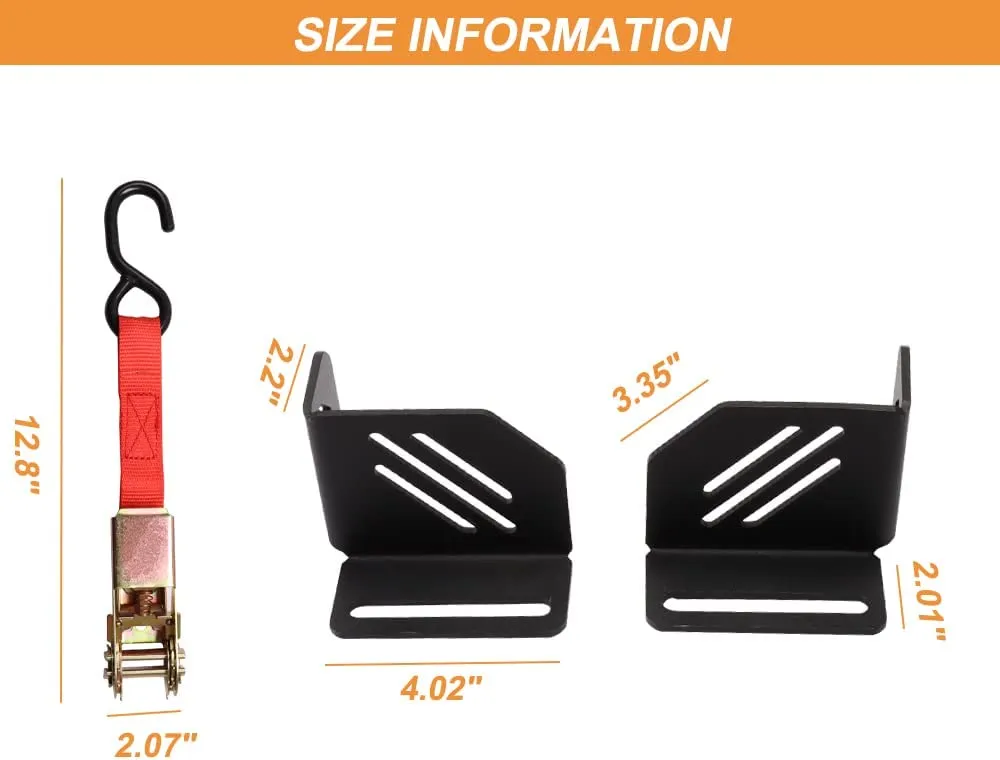 4Pcs Aluminum Platform Cargo Corner Brackets with Ratchet Straps