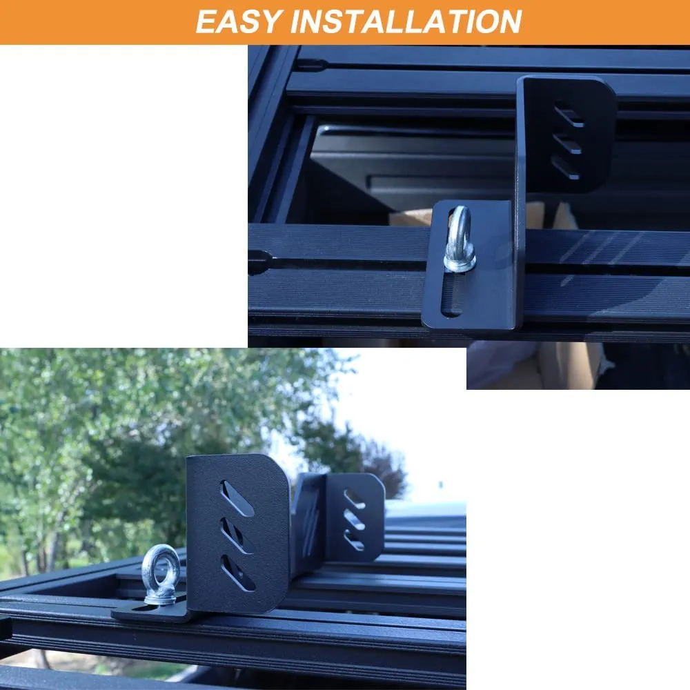 4Pcs Aluminum Platform Cargo Corner Brackets with Ratchet Straps