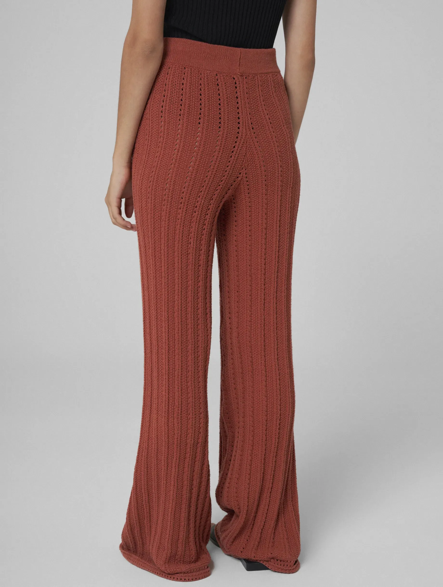 AYA Hand-crochet wide pants brick