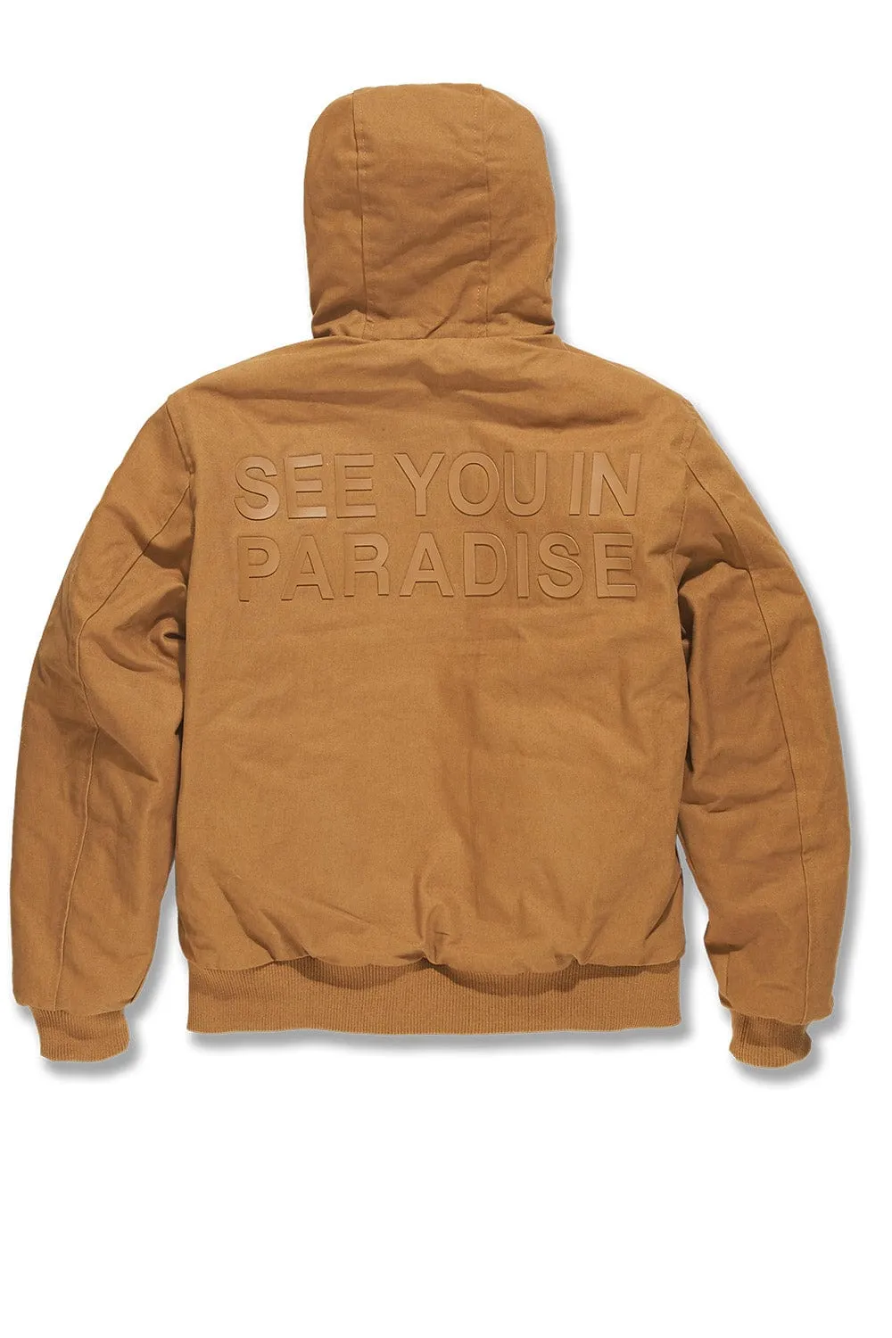 Big Men's See You In Paradise Hooded Work Jacket (Wheat)