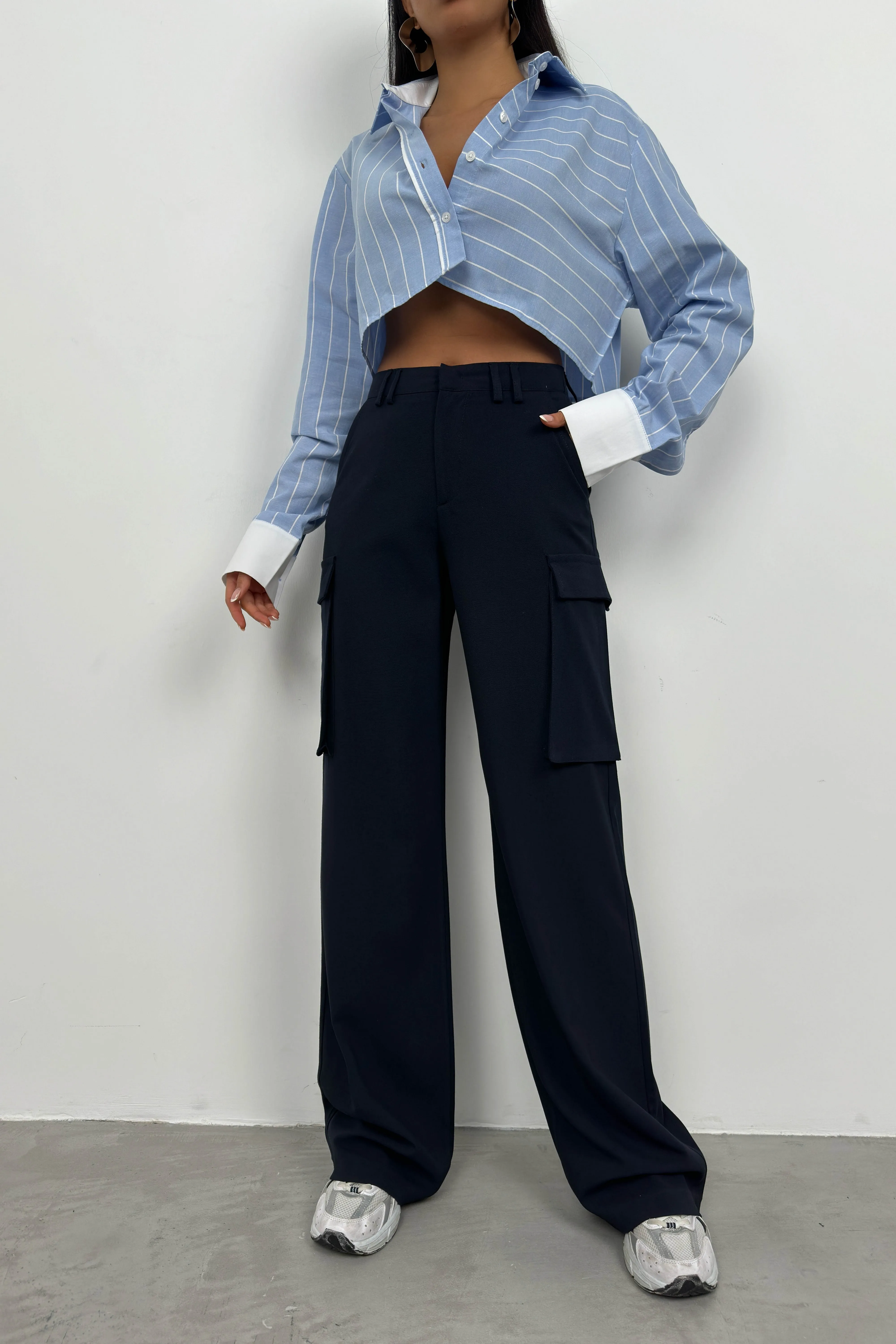 Cargo Pocket High Waist Trousers