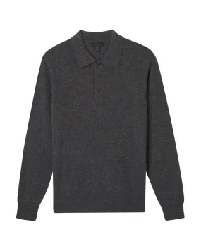 Cashmere Polo Collar Henley Pullover