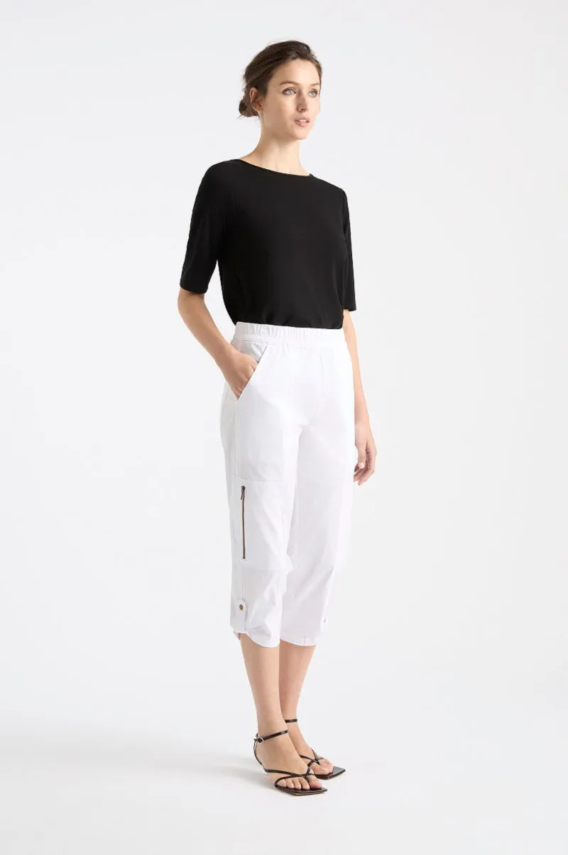 Cropped Zip Cargo in Tannin F65 1386 by Mela Purdie