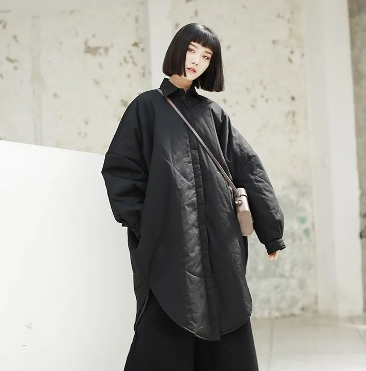 Dark Wind Japanese Loose Shirt Dress Mid-Length Cotton Coat Kimono Jacket