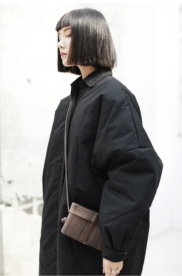 Dark Wind Japanese Loose Shirt Dress Mid-Length Cotton Coat Kimono Jacket