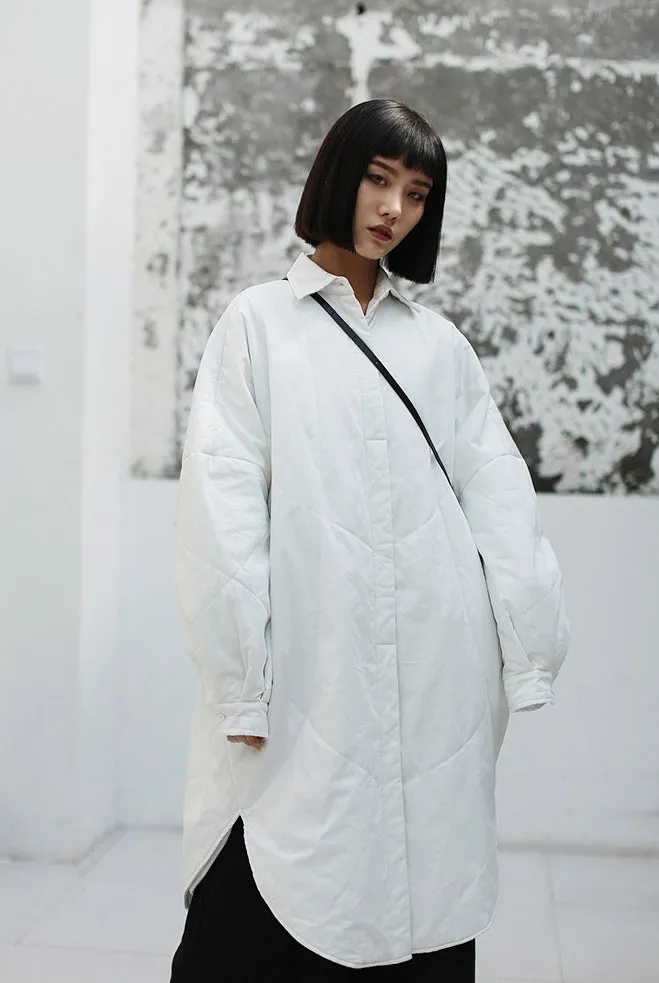 Dark Wind Japanese Loose Shirt Dress Mid-Length Cotton Coat Kimono Jacket