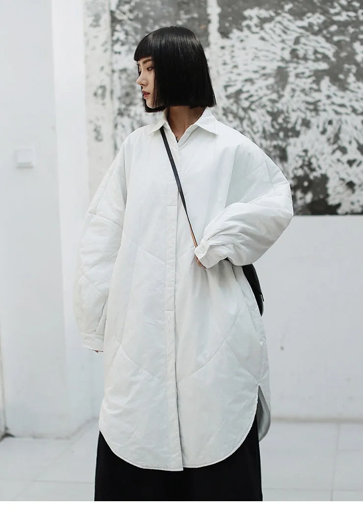 Dark Wind Japanese Loose Shirt Dress Mid-Length Cotton Coat Kimono Jacket