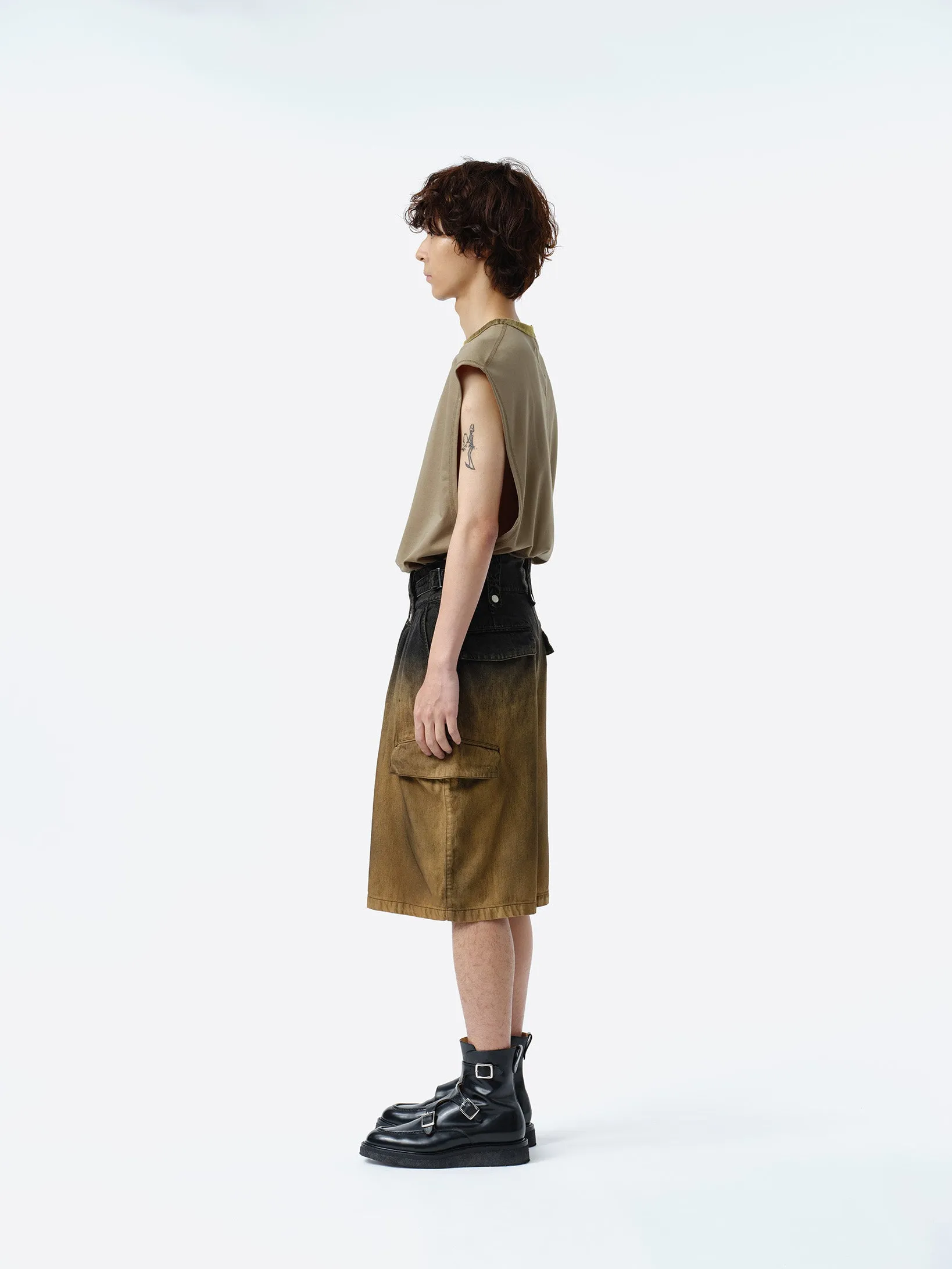 DENIM GURKHA CARGO SHORT PANTS .11【CANYON BLACK】