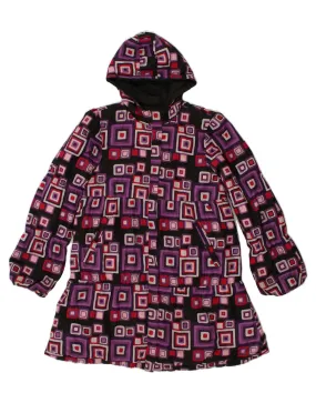 DESIGUAL Girls Hooded Overcoat 13-14 Years XL Multicoloured Geometric