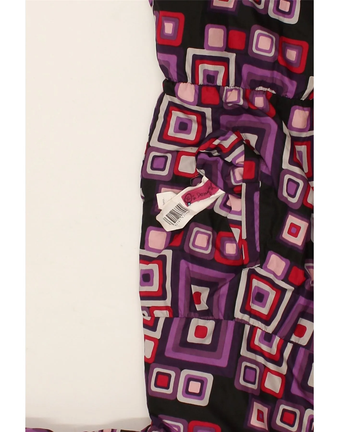 DESIGUAL Girls Hooded Overcoat 13-14 Years XL Multicoloured Geometric