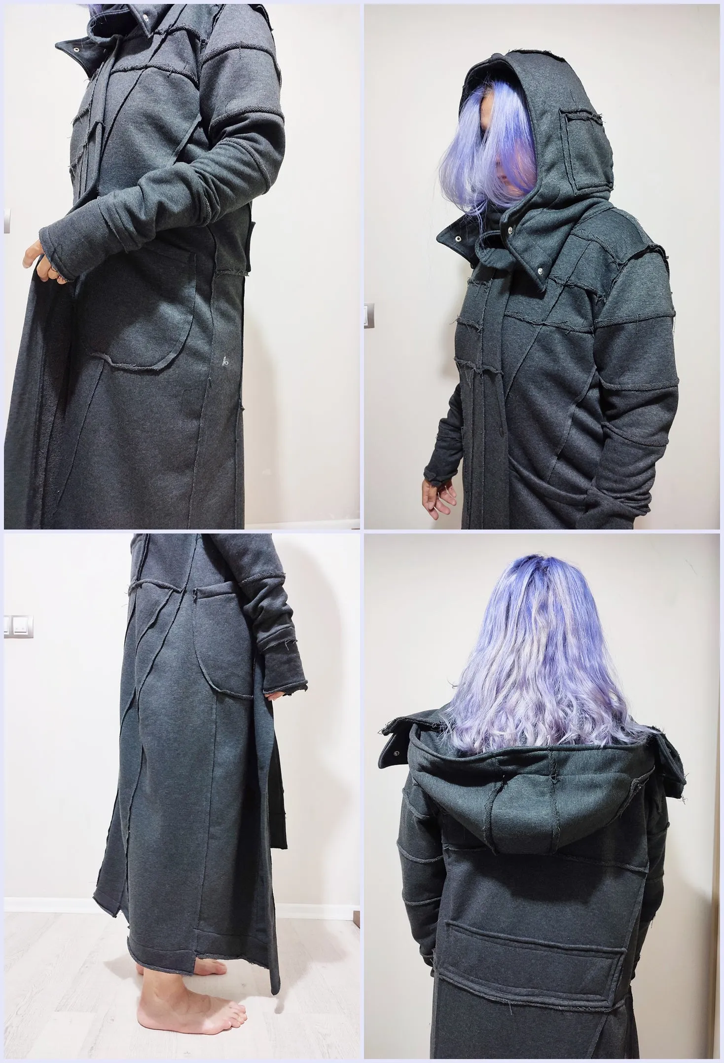 DMBAZA-Women's Quilted Sleeves Avatar Cardigan JACKET / Dystopian | Post Apocalyptic | Cyberpunk | Science fiction | Tech wear