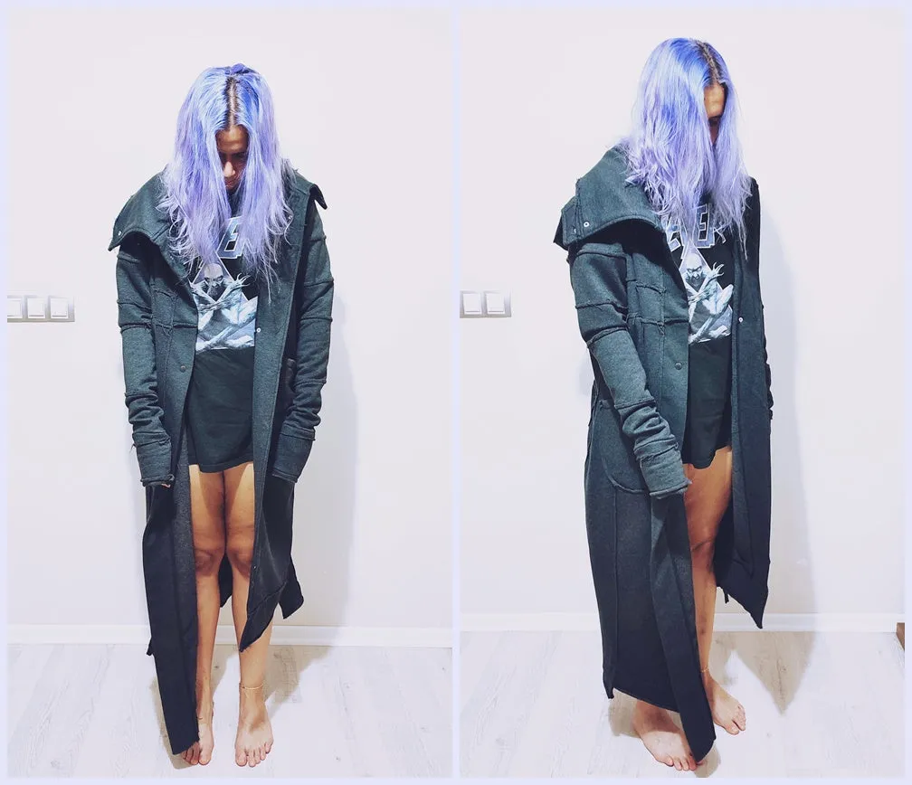 DMBAZA-Women's Quilted Sleeves Avatar Cardigan JACKET / Dystopian | Post Apocalyptic | Cyberpunk | Science fiction | Tech wear