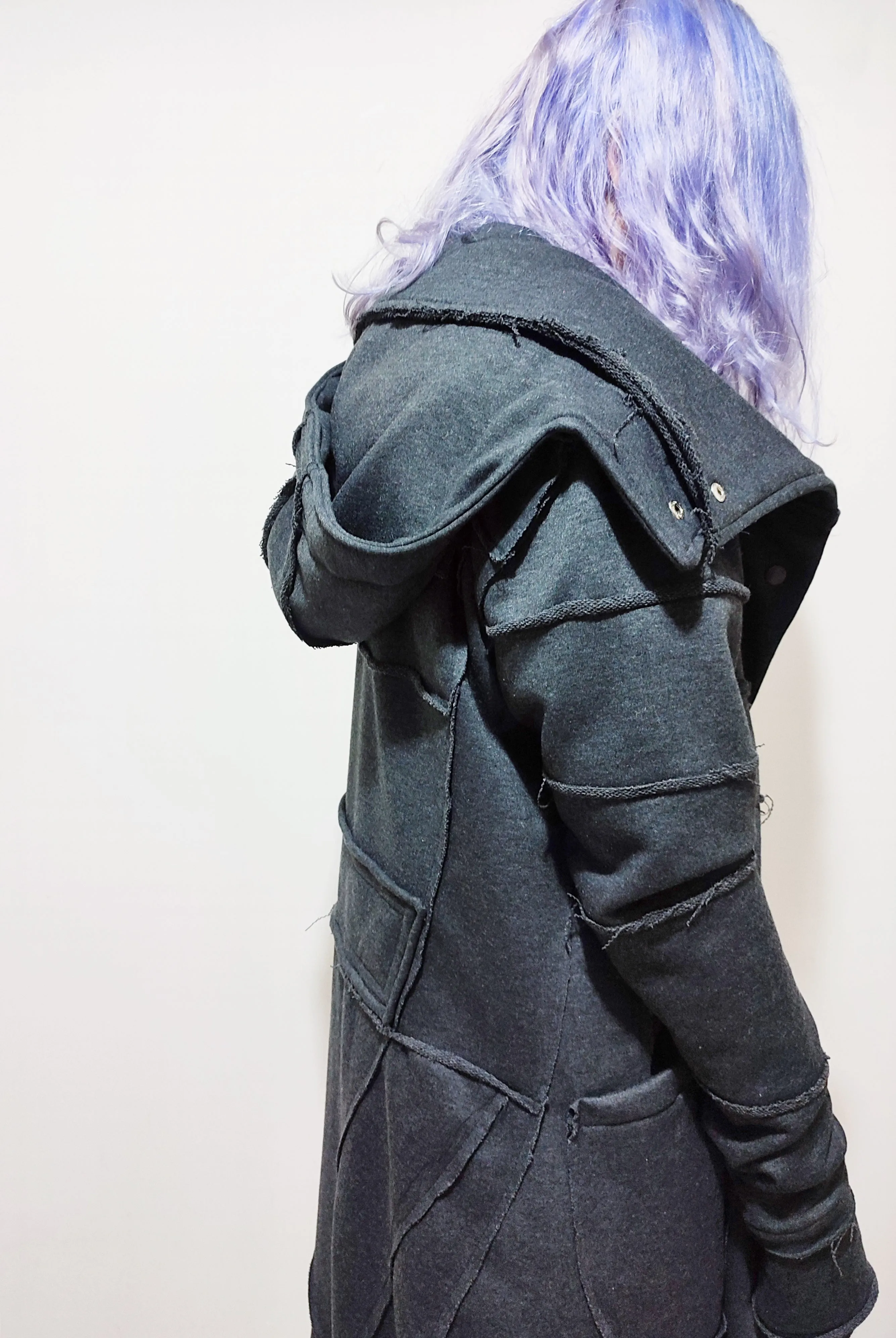 DMBAZA-Women's Quilted Sleeves Avatar Cardigan JACKET / Dystopian | Post Apocalyptic | Cyberpunk | Science fiction | Tech wear
