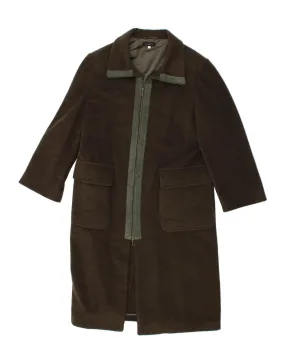 ELEKTA Womens Overcoat UK 12 Medium Khaki Colourblock Wool