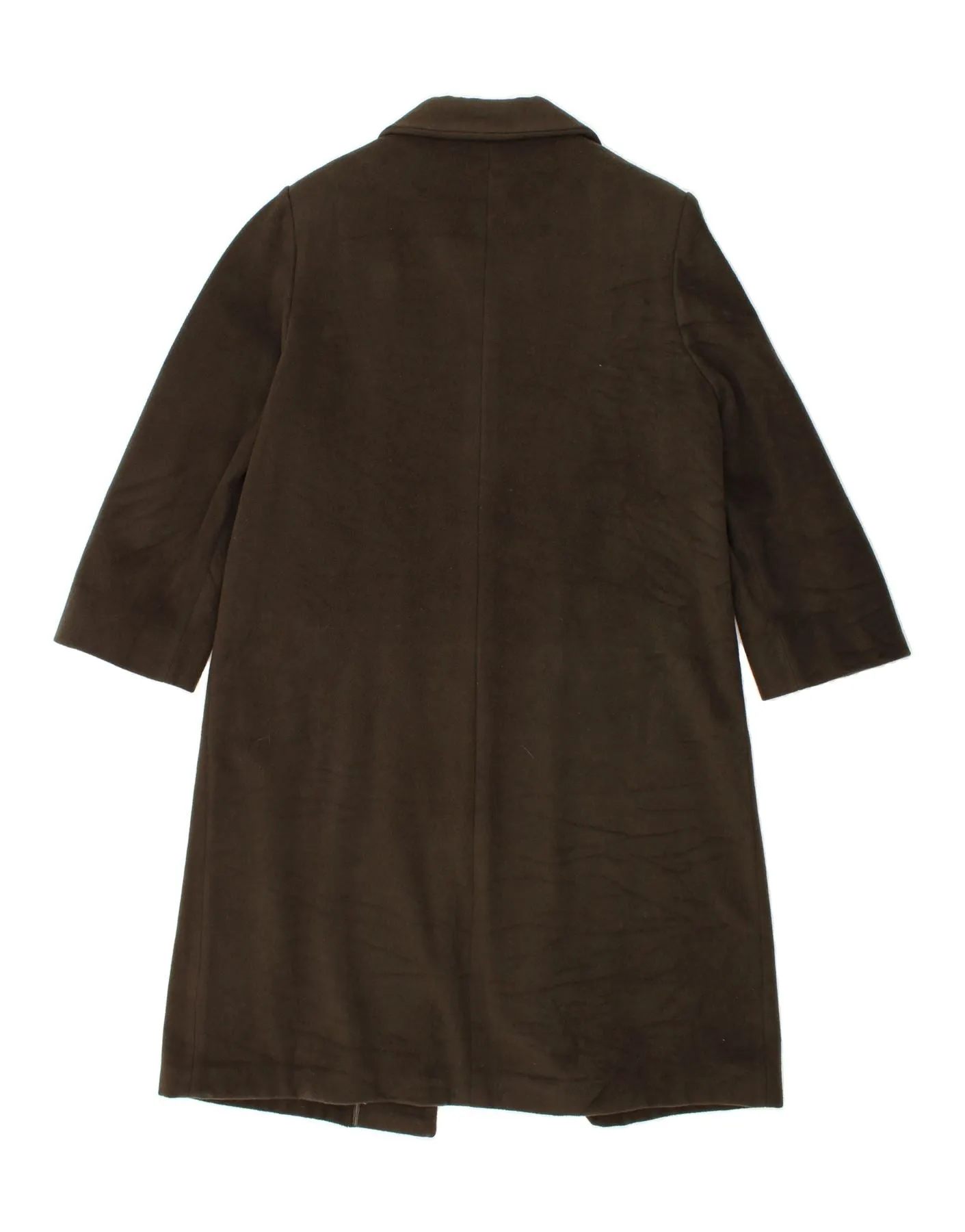 ELEKTA Womens Overcoat UK 12 Medium Khaki Colourblock Wool