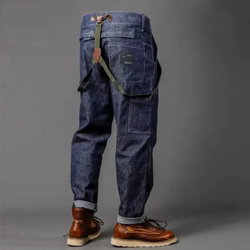 Fashion Casual Overalls Loose Cargo Jeans