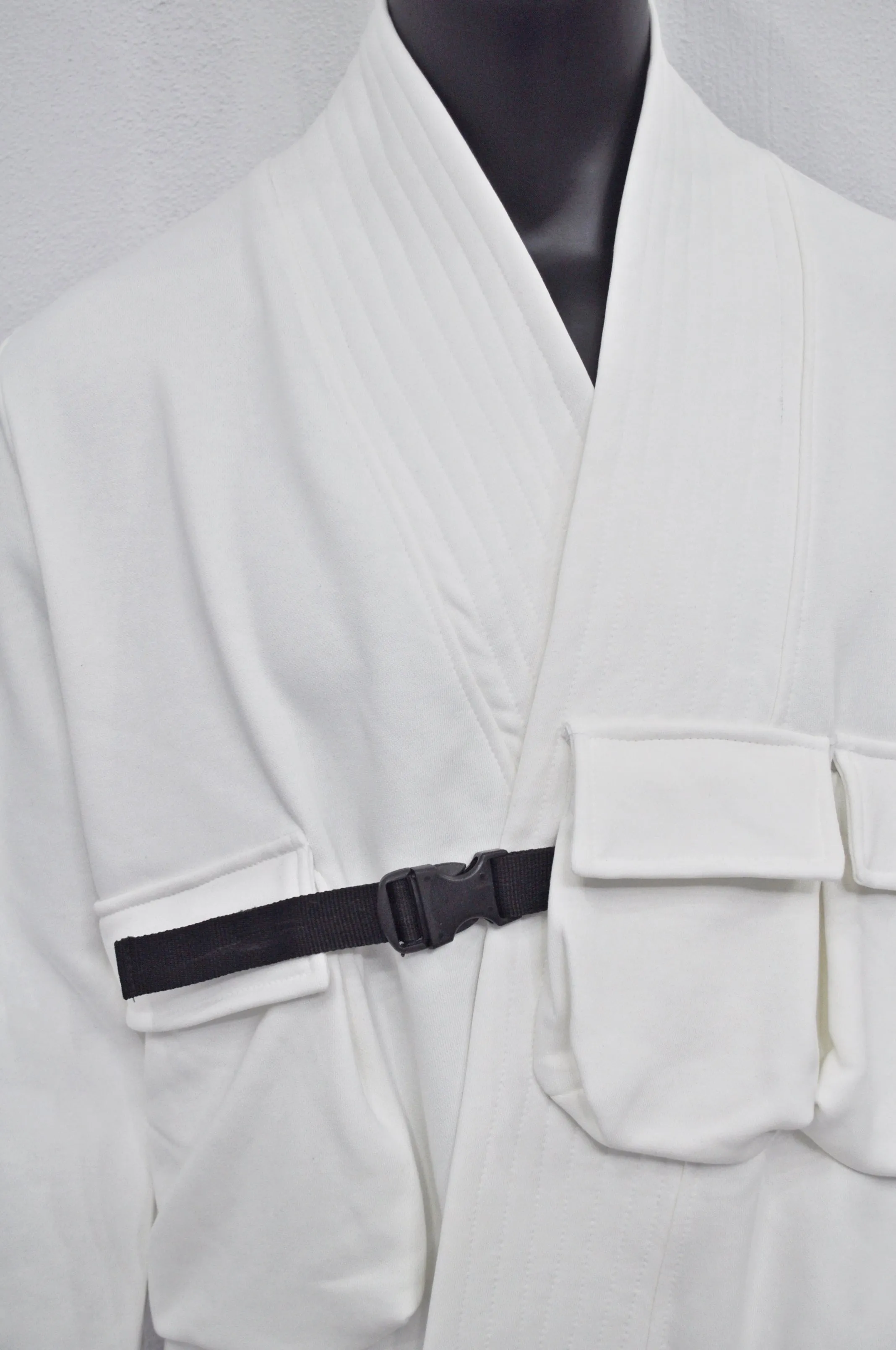 Front Pockets Jacket Kimono Look, Tie-up, Ninja Assassin Jacket,Steampunk Gothic--BB0173