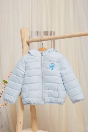 Infant Girls Blue Padded Hooded Jacket