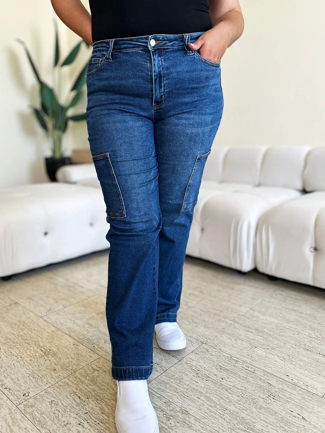 Judy Blue  High Waist Straight Cargo Jeans