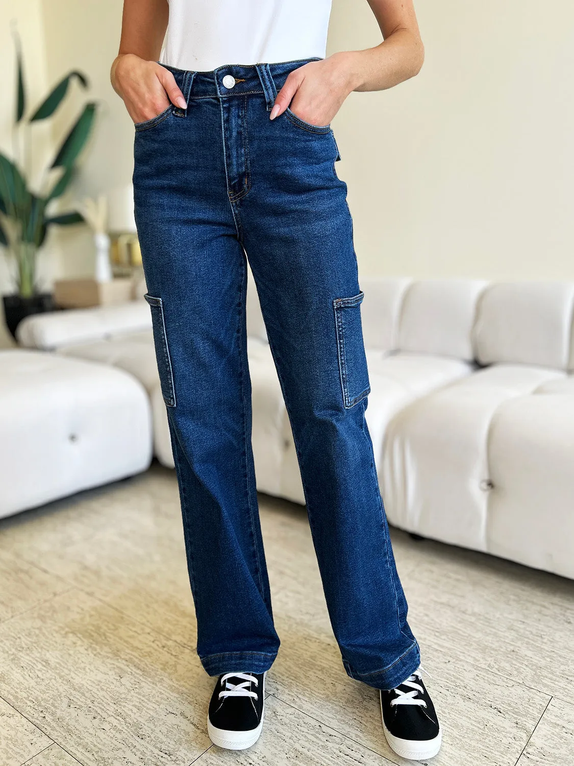 Judy Blue  High Waist Straight Cargo Jeans