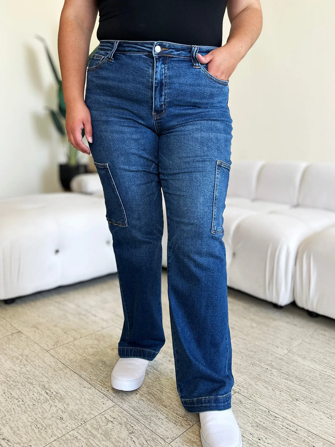 Judy Blue  High Waist Straight Cargo Jeans
