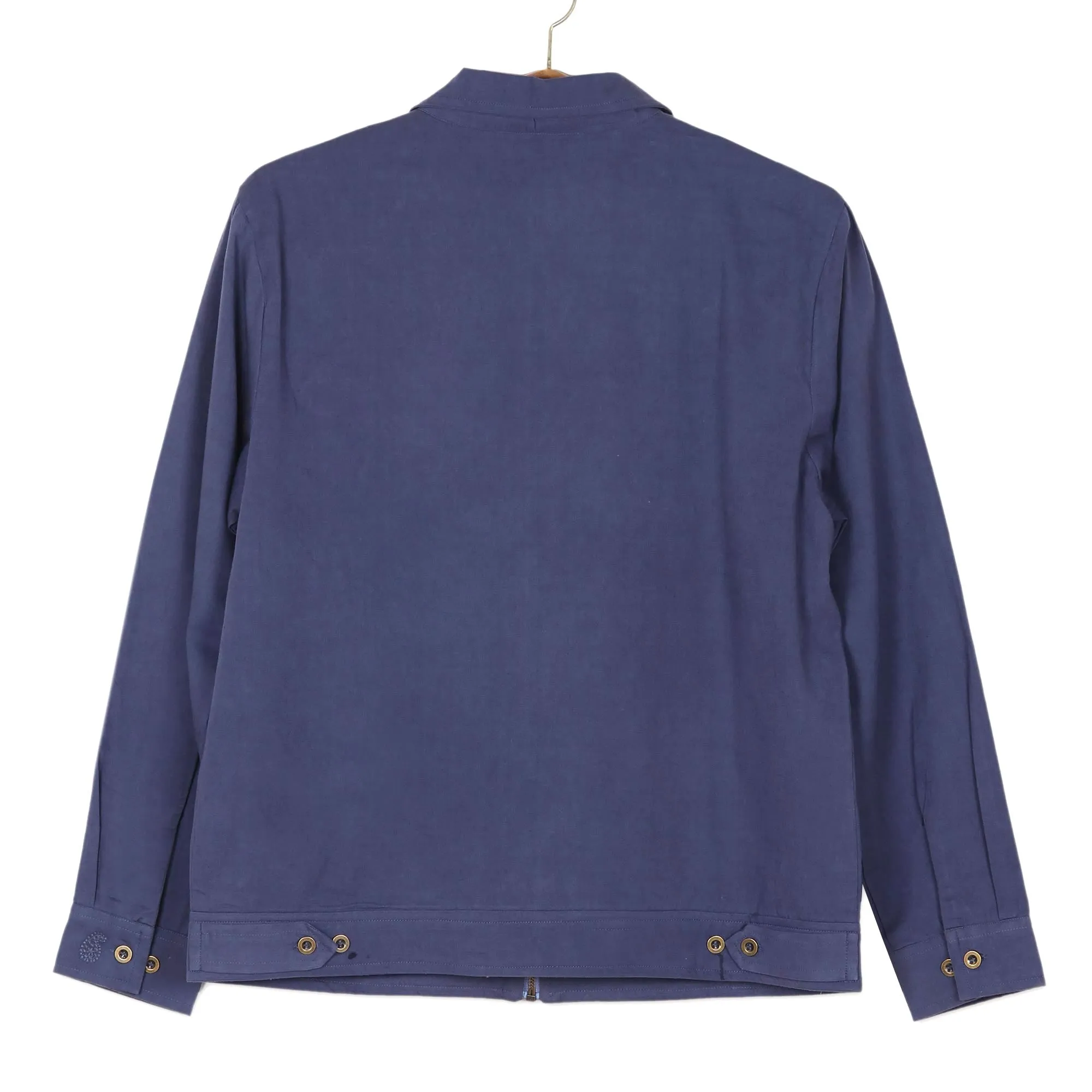 Men's Indigo Cotton Twill Jacket from India - Chilly Day in Indigo | NOVICA