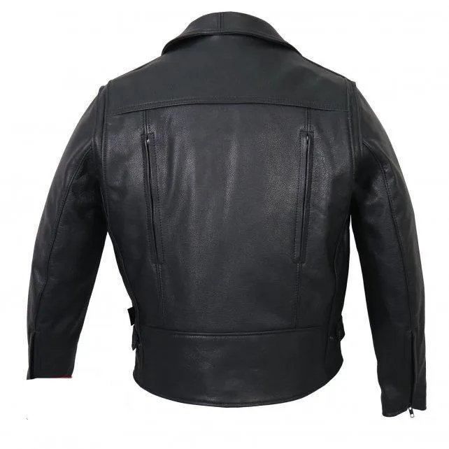 Men's USA Made Premium Leather Vented Motorcycle Jacket, JKM5008-HL