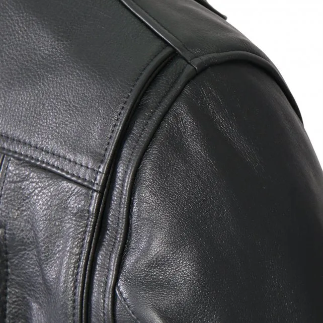 Men's USA Made Premium Leather Vented Motorcycle Jacket, JKM5008-HL