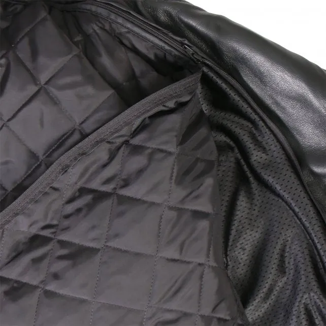 Men's USA Made Premium Leather Vented Motorcycle Jacket, JKM5008-HL