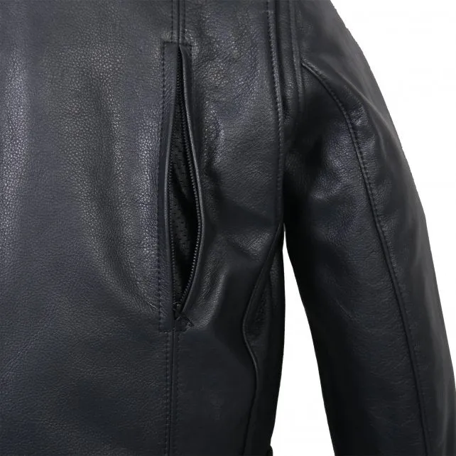 Men's USA Made Premium Leather Vented Motorcycle Jacket, JKM5008-HL