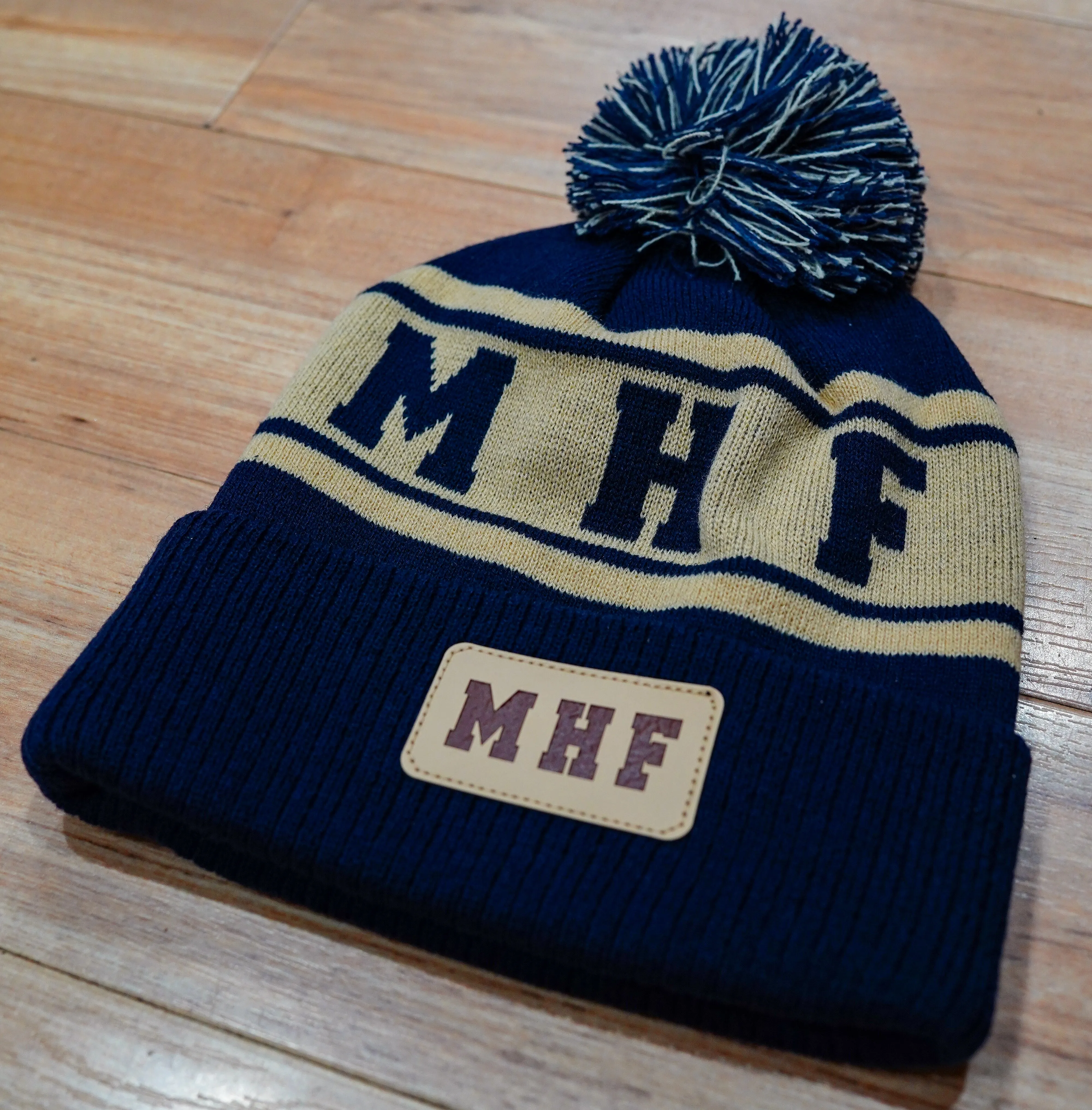 MHF Patch Beanie - Navy/Tan