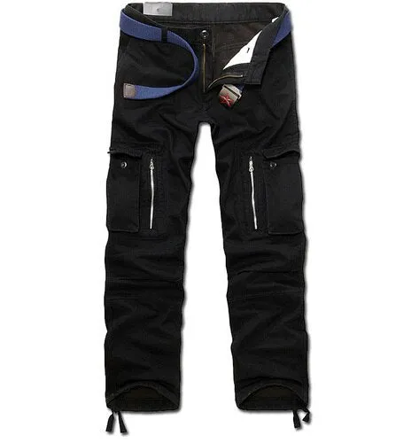 New men winter pants men's cargo pants baggy trousers 3 colors 28-40 without belt AXP112