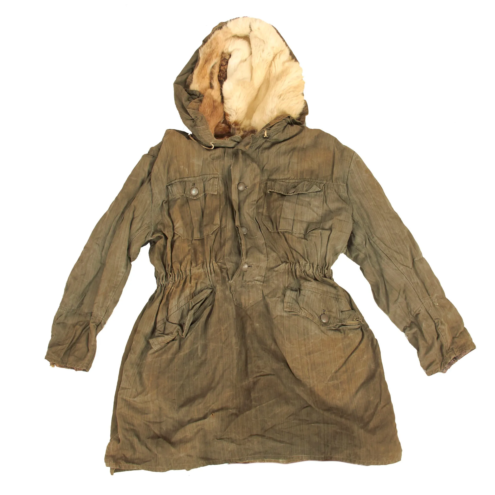 Original German WWII USGI Bring Back Waffen SS 2nd Pattern "Kharkov" Winter Uniform Parka - Rabbit Fur Lined