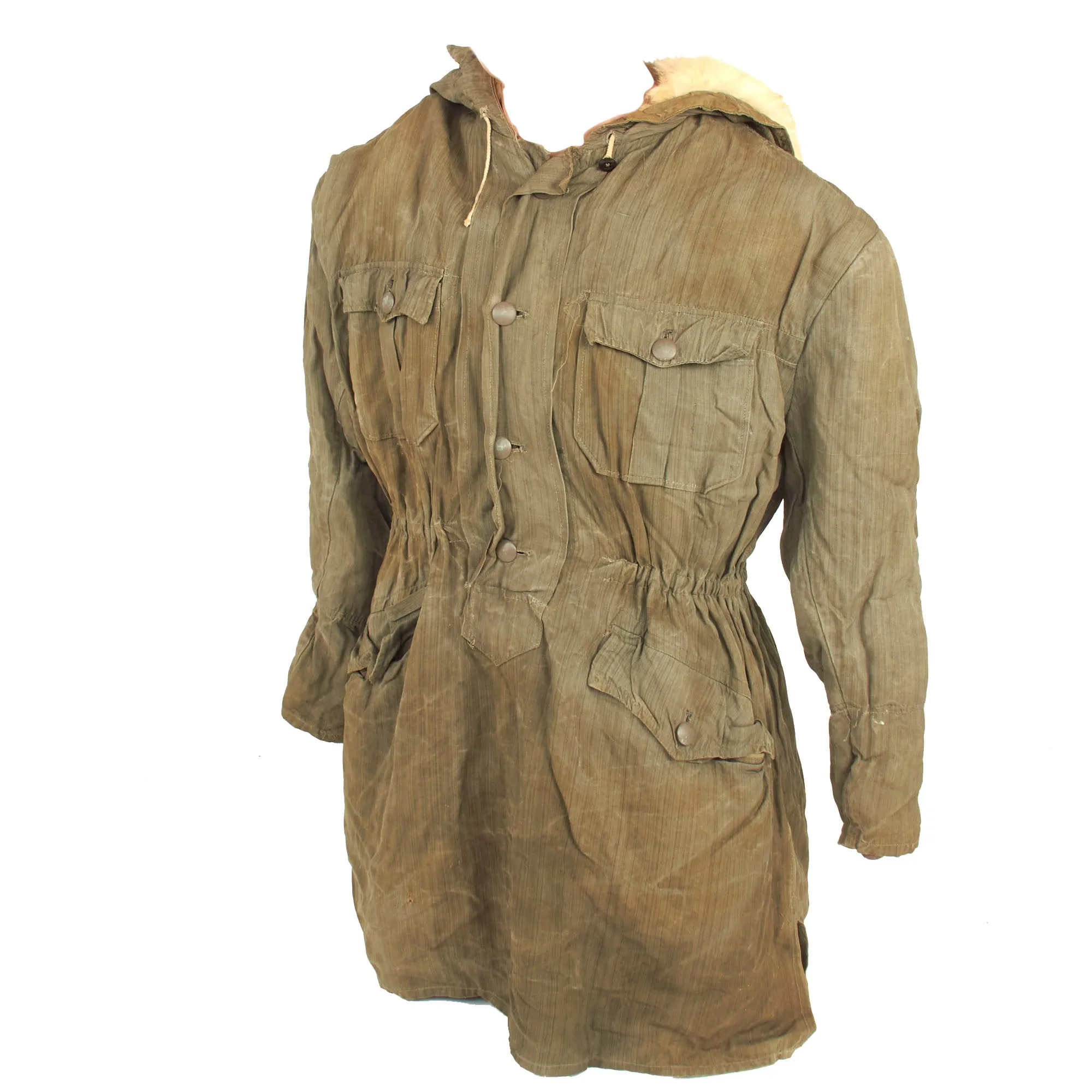 Original German WWII USGI Bring Back Waffen SS 2nd Pattern "Kharkov" Winter Uniform Parka - Rabbit Fur Lined