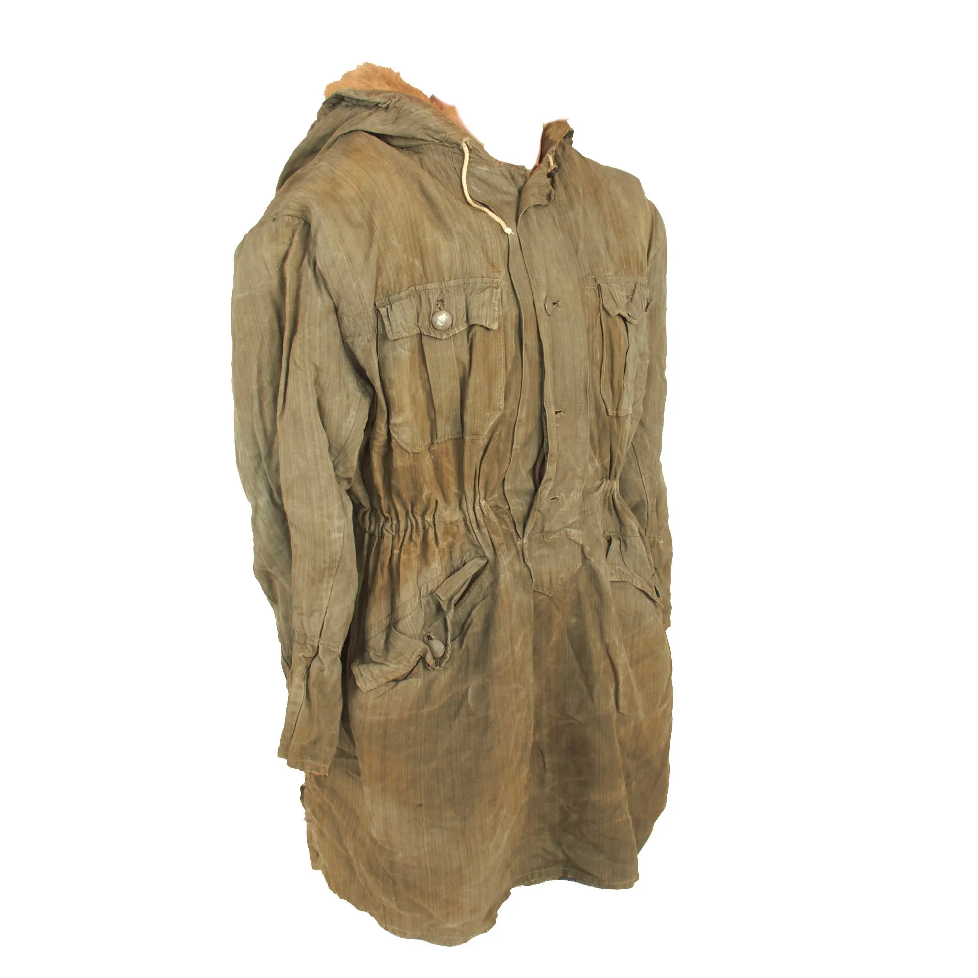 Original German WWII USGI Bring Back Waffen SS 2nd Pattern "Kharkov" Winter Uniform Parka - Rabbit Fur Lined