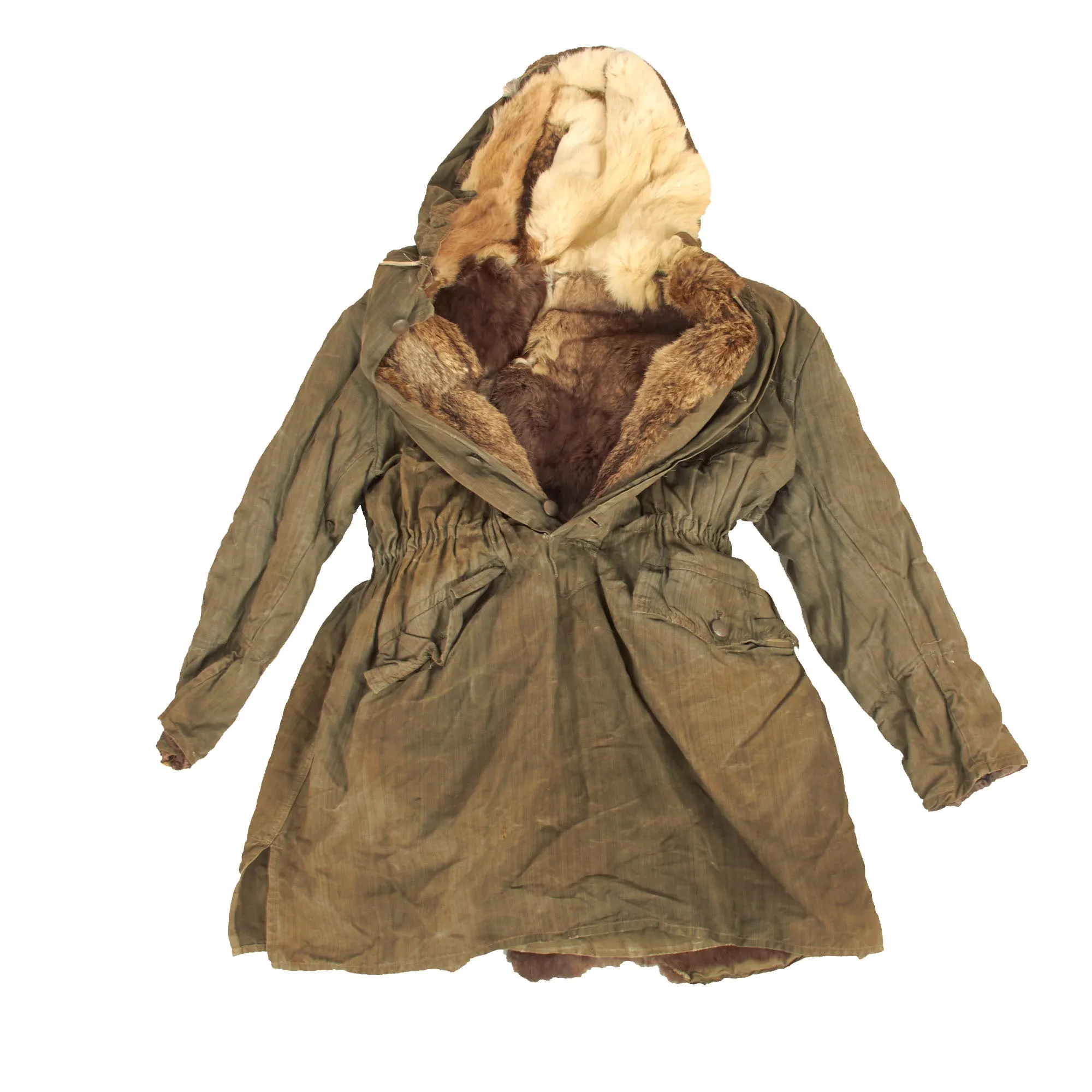 Original German WWII USGI Bring Back Waffen SS 2nd Pattern "Kharkov" Winter Uniform Parka - Rabbit Fur Lined