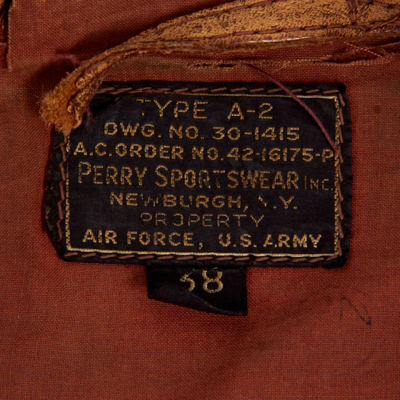 Original U.S. WWII Army Air Force A-2 Flight Jacket with ID Tag to a AAF Bombardier