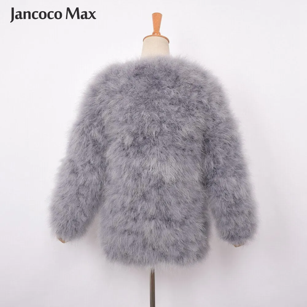 Ostrich Feather Jacket - Light Grey