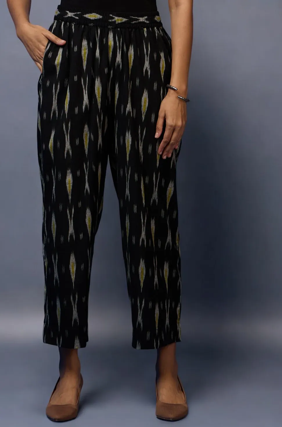 pantsuit set (blazer   trousers) - Black Ink & Green Brushstrokes