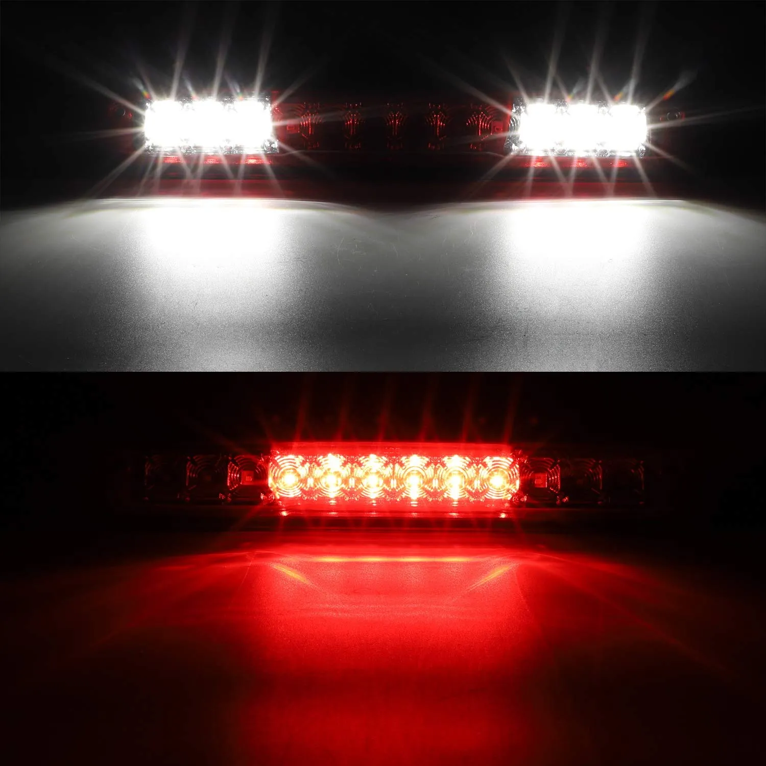 Partsam High Mount Stop Light Led Third 3rd Brake Light Replacement for Silverado and Sierra 1500 2500 HD 3500 HD 2007 to 2013 Rear Cab Roof Center Mount Stop Brake Tail Light Cargo Lamp (Red Lens)