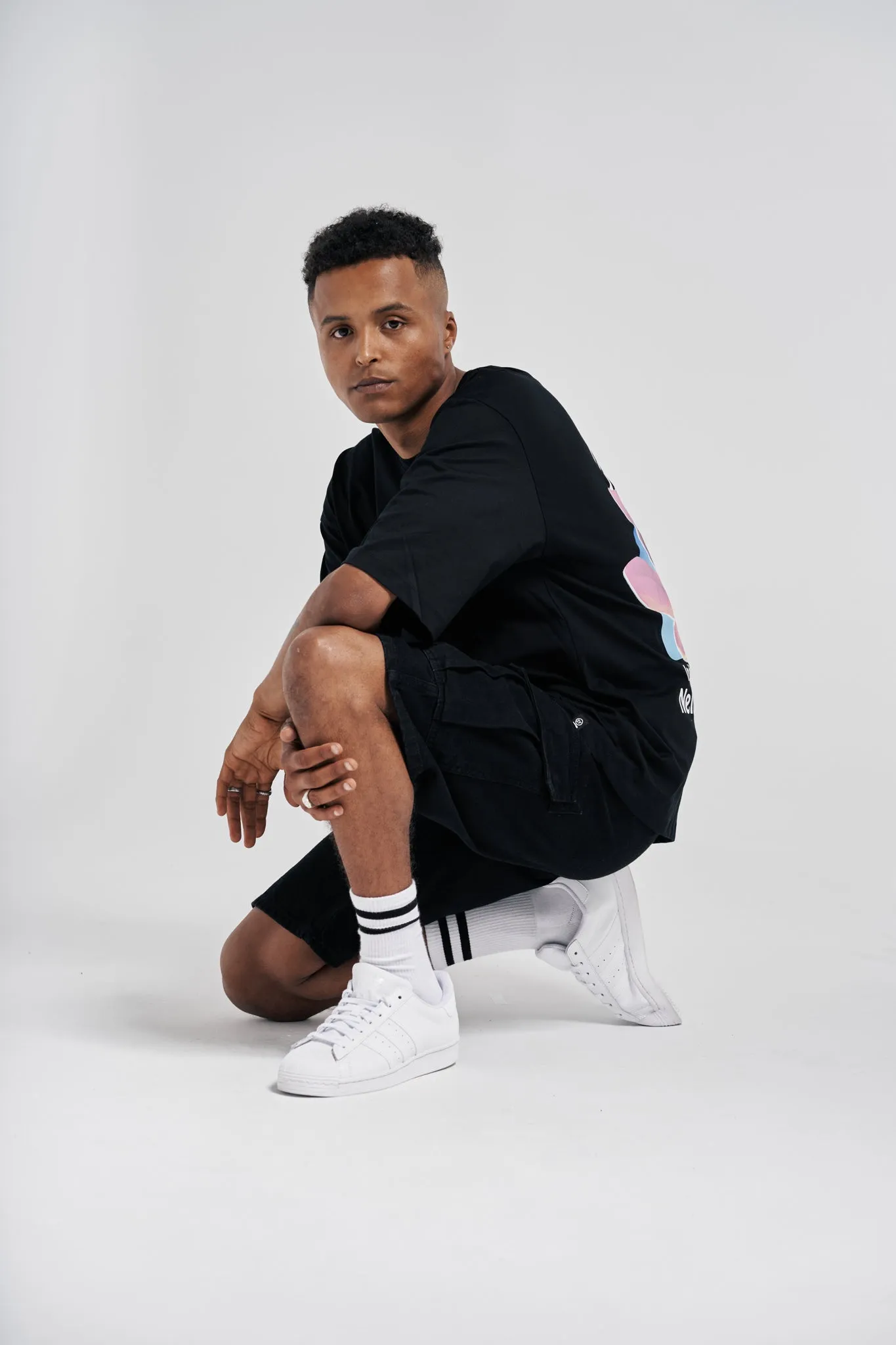 Premium Black Cargo Denim Shorts