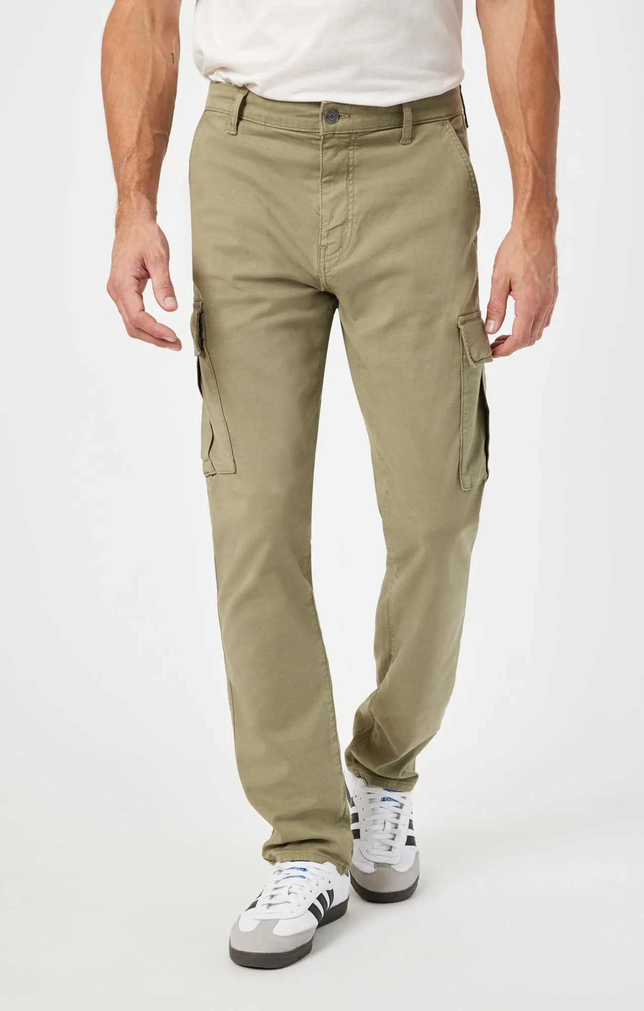 SAM SLIM STRAIGHT CARGO IN DEEP GREEN LUXE TWILL