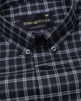 Tauris Black Checked Button Down Cotton Shirt