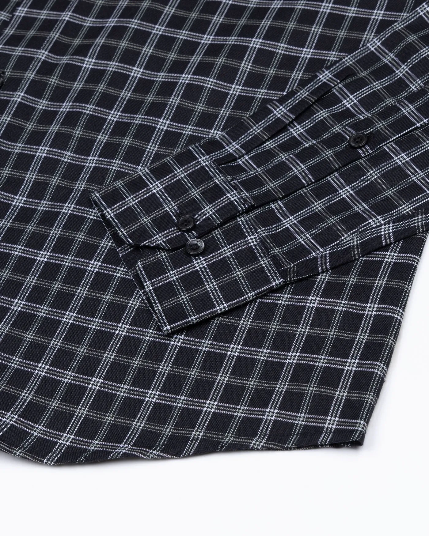 Tauris Black Checked Button Down Cotton Shirt