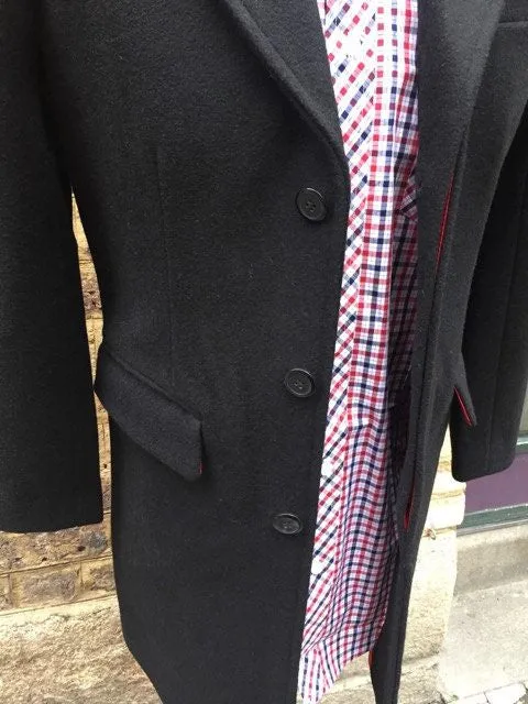 The Relco Classic Black Crombie Style Overcoat !
