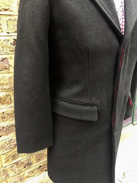 The Relco Classic Black Crombie Style Overcoat !