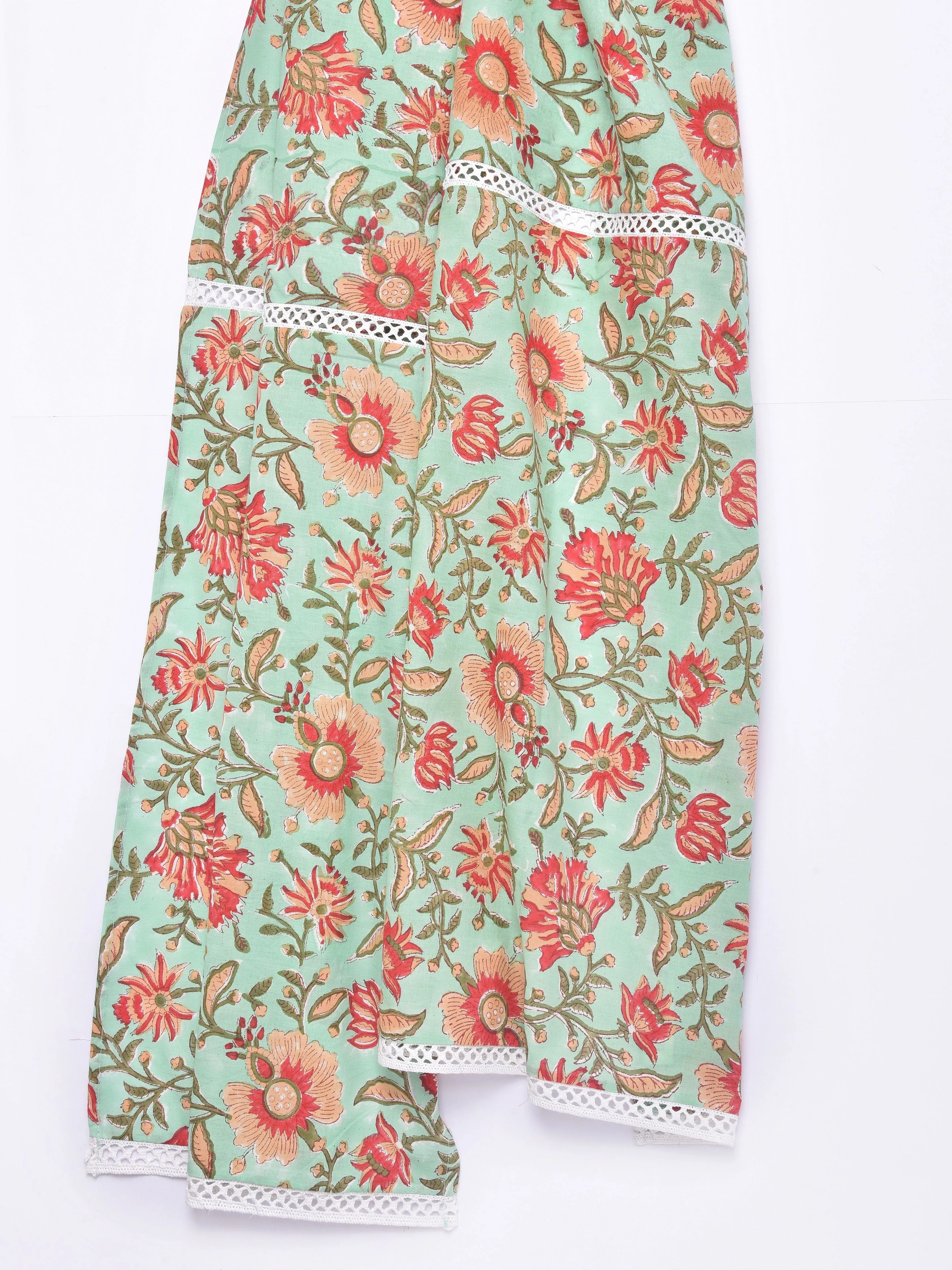 Turkish Blue Block Print Cotton Stole