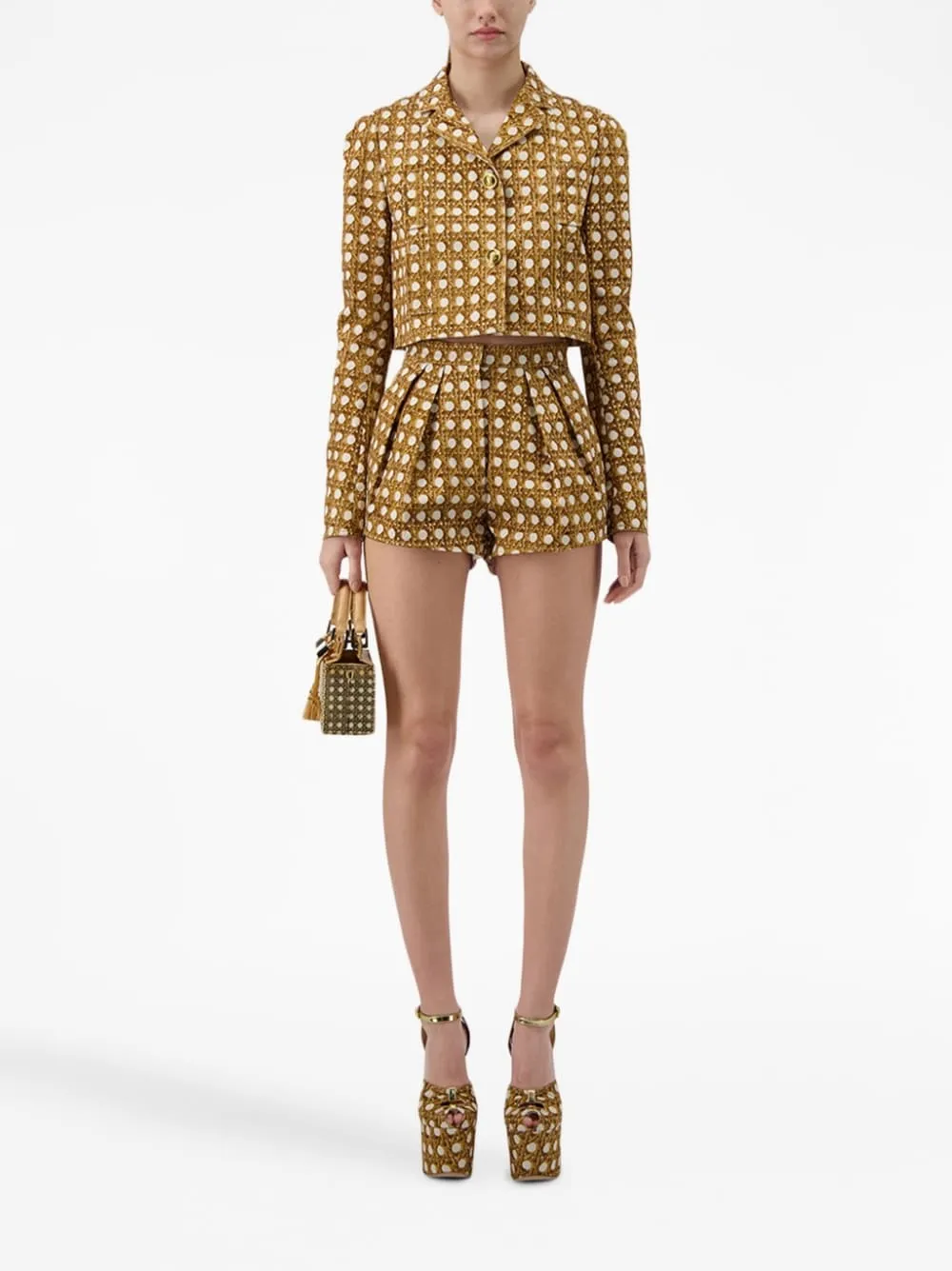 Vienna Straw pleated shorts