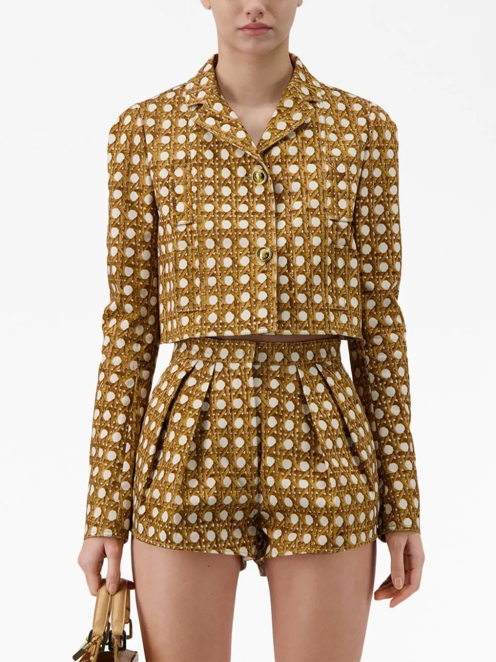 Vienna Straw pleated shorts