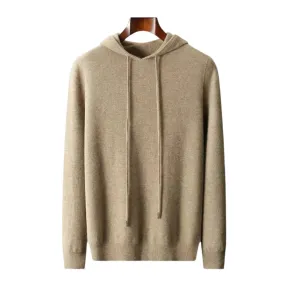 Warm Men's Wool Hoodie with Classic Fit and Clean Design